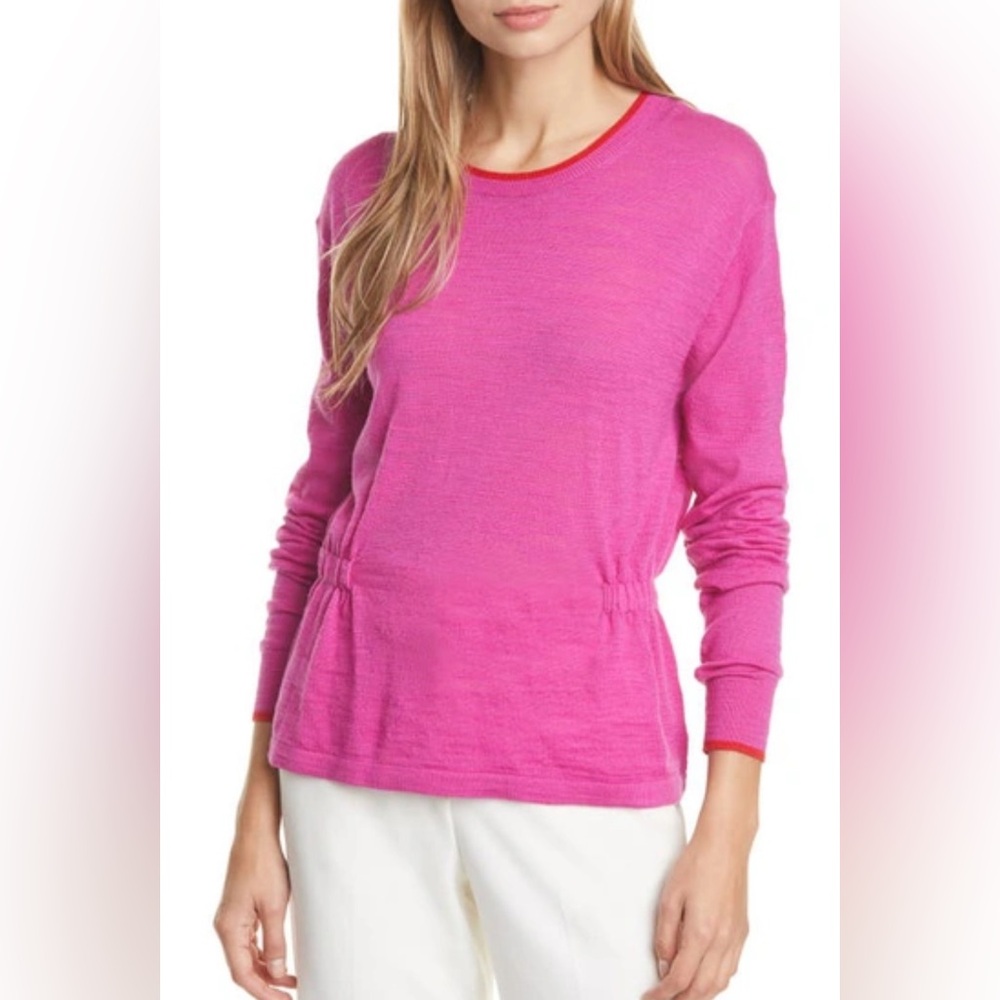 Veronica Beard Charlene Cinched Merino Wool Sweater Size XS